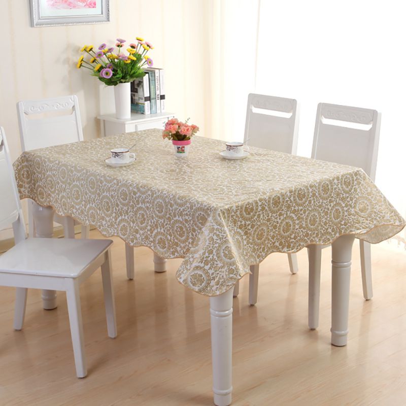 Waterproof PVC Vinyl Wipe Clean Tablecloth Dining Kitchen Table Cover
